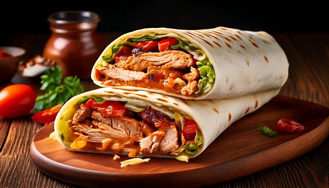 smoky BBQ chicken wrap