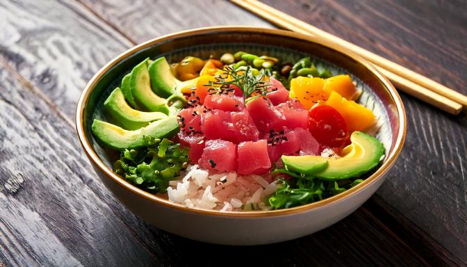 refreshing tuna poke bowl